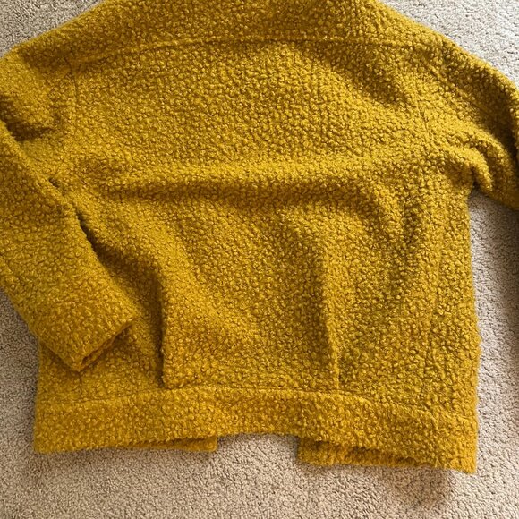 *Madewell* Mustard Yellow Bouclé Bomber | Yellow Teddy Jacket | XXS | Oversized - Picture 9 of 15